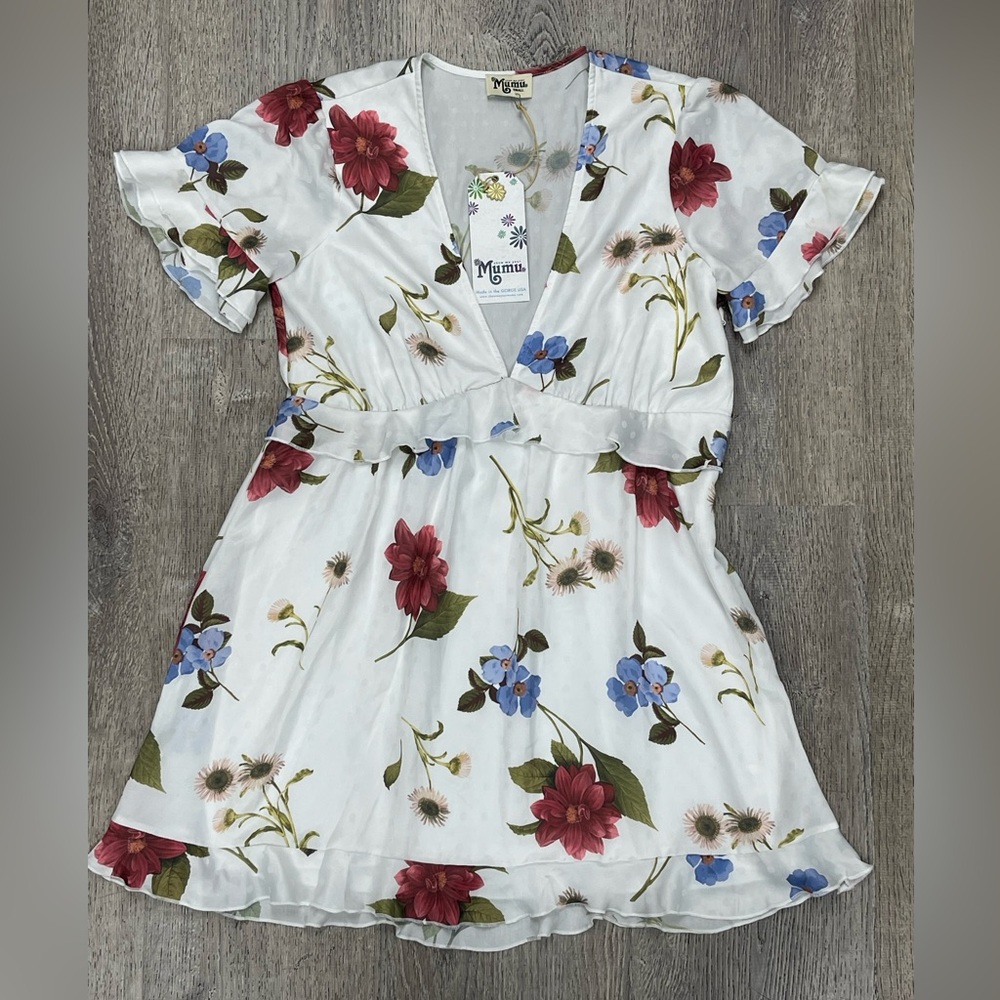 Show Me Your Mumu NWT Floral V-Neck Dress with Ruffles